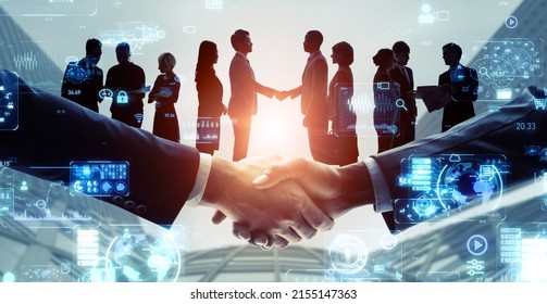 Business network concept. Group of businessperson. Teamwork. Human resources. - Shutterstock ID 2155147363