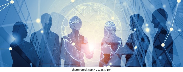 Business Network Concept. Teamwork. Partnership. Human Resources. Global Business.