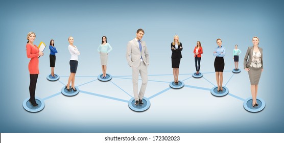 Business And Networking Concept - Social Or Business Network