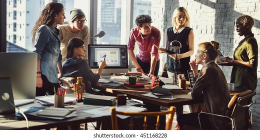 Business Office Connection Contemporary Working Concept - Shutterstock ID 451168228