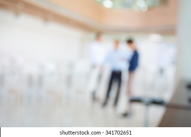 business office interior in blurry for background