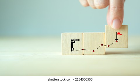 Business opportunities and planning concept. Visionary entrepreneur anticipating new trends. Professional ambitions, business strategy and plans, creating innovation. New chance icon on wooden cubes. - Shutterstock ID 2134530553