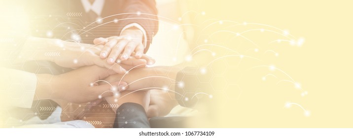 Business partnership meeting concept. Successful businessmen handshaking,virtual connection graphic screen.