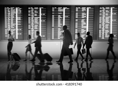 Business People Airport Terminal Travel Departure Concept - Shutterstock ID 418391740