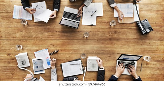 Business People Analyzing Statistics Financial Concept - Shutterstock ID 397444966