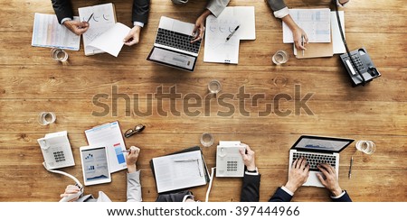 Business People Analyzing Statistics Financial Concept