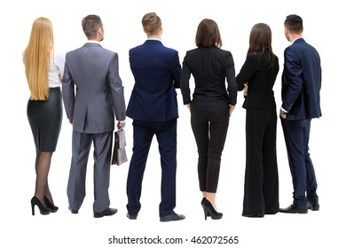 Business People From The Back - Looking At Something Over A Whit