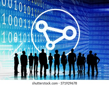 Business People Binary Code Sharing Technology Concept