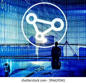 Business People Binary Code Sharing Technology Concept - Shutterstock ID 396629341