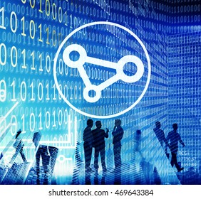 Business People Binary Code Sharing Technology Concept - Shutterstock ID 469643384