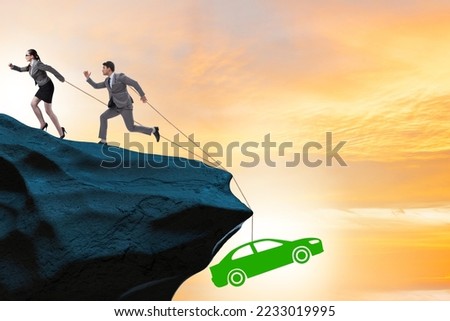 Business people in car loan concept