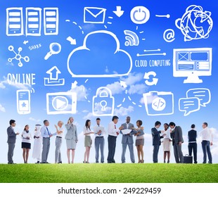 Business People Cloud Computing Data Discussion Team Concept