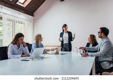 Business People Conference In Modern Meeting Room.