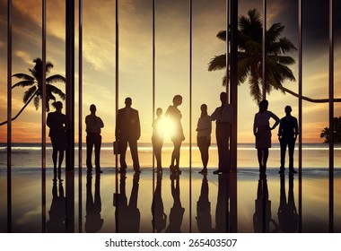 Business People Corporate Beach Summer Office Concept