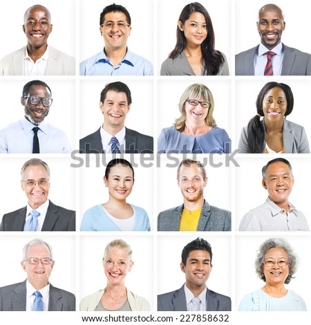 Business People Corporate Set of Faces Concept