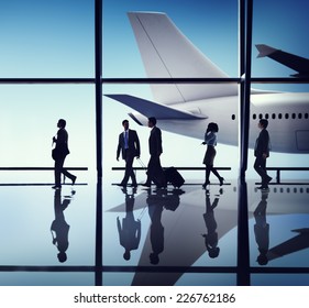 Business People Corporate Travel Airport Concept