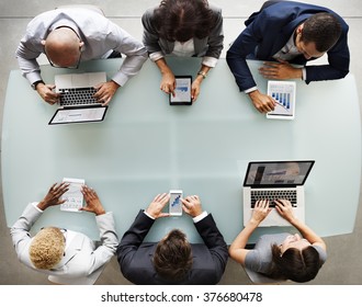 Business People Diverse Electronic Devices Concept