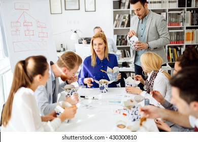 Business People Eating Meals In Office