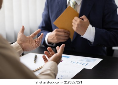 Business people get paid wages or salaries. Bribery signing concept. - Shutterstock ID 2193557291