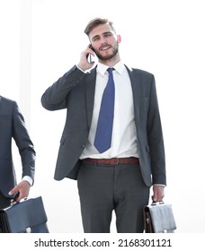 Business People Go Through The Office Corridor