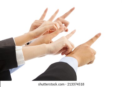 Business People Hands Point To Same Direction