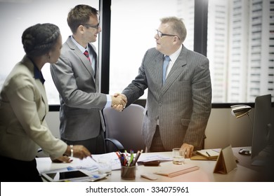 Business People Handshake Greeting Deal Concept