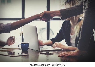 Business People Handshake Greeting Deal Concept - Shutterstock ID 345349079