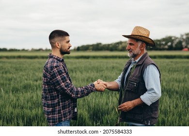 business people handshake outdoor on field