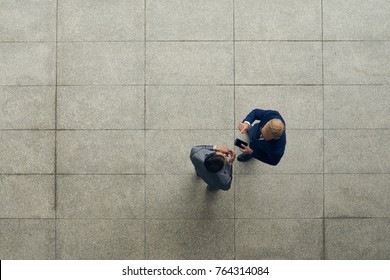 Business People Having Small Talk, View From Above