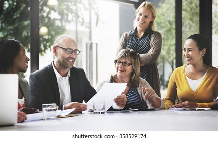 Business People Meetings Corporate Communication Teamwork Konzept