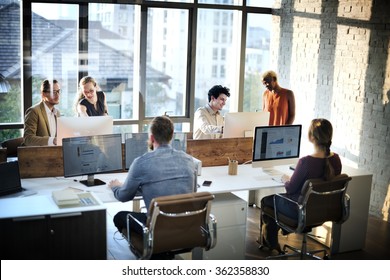 Business People Meeting Discussion Working Office Concept - Shutterstock ID 362358830