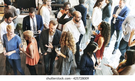 Business People Meeting Eating Discussion Cuisine Party Concept - Shutterstock ID 425728009