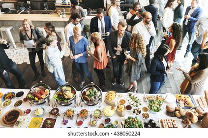 Business People Meeting Eating Discussion Cuisine Party Concept