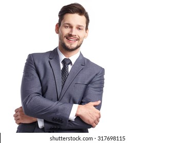 business, people and office concept - businessman in suit - Shutterstock ID 317698115