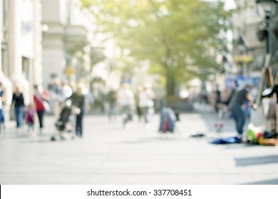 Business People On Urban City Street Blur