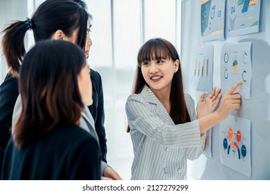 Business people proficiently discuss work project while sitting in circle . Corporate business team collaboration concept . - Shutterstock ID 2127279299