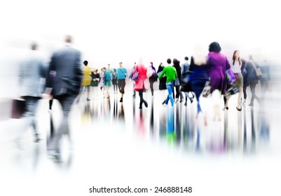 Business People Rush Hour Walking Commuting City Concept