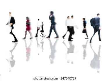 Business People Rush Hour Walking Commuting Concept