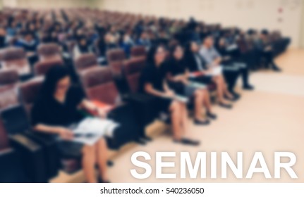 Business People In Seminar Hall Team Management Concept Blur Image Use For Background.