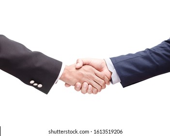 Business People Shake Hands Isolated On White Background