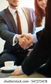 Business People Shaking Hands, Finishing Up A Meeting