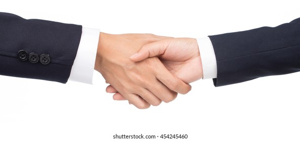 Business People Shaking Hands Isolated On White Background Conceptual Photo Of Teamwork