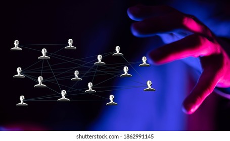 Business people silhouettes network team - Shutterstock ID 1862991145