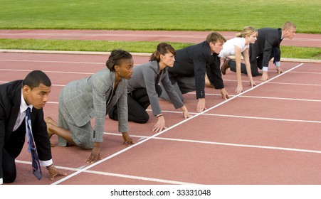 Business People At Starting Line