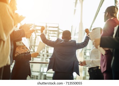 Business People Success Excitement Victory Achievement Concept - Shutterstock ID 713550055