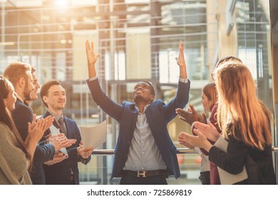 Business People Success Excitement Victory Achievement Concept - Shutterstock ID 725869819