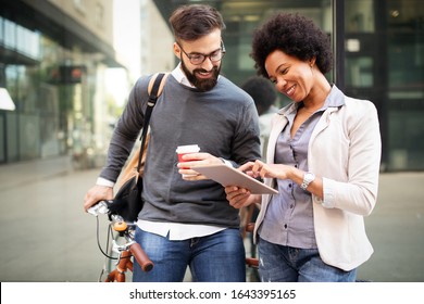 Business People Talking Outside Coffee Break Stock Photo 1643395165 ...