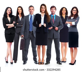 Business People Team Isolated Over White Background.