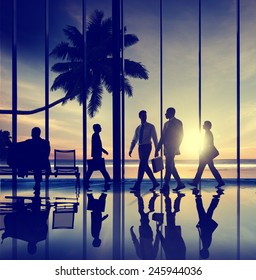 Business People Travel Beach Trip Airport Terminal Concept