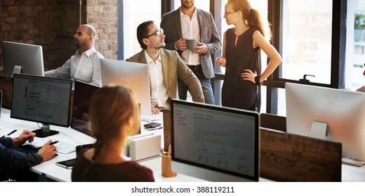 Business People Using Computer Working Concept